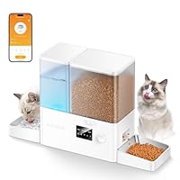 Amazon | ROJECO 自動給餌器 猫 給水器一体化 餌やり機5L大容量 + 給水