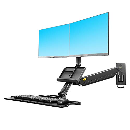 NB North Bayou Sit Stand Desk Converter Monitor Wall Mount Height Adjustable Standing