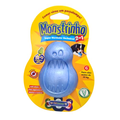 Mordedor Recheável Super Resistente Monstrinho Azul Tamanho P para Cães