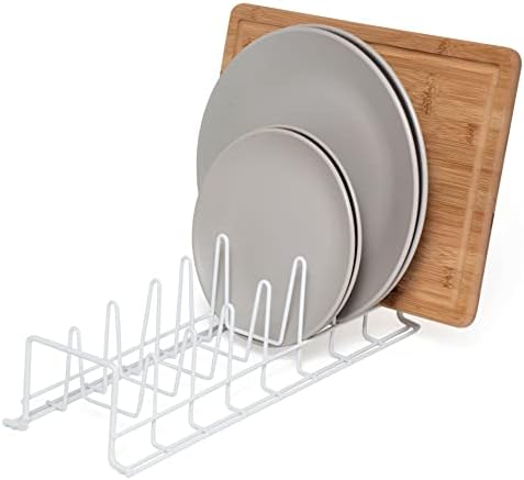 simplywire  Plate / Baking Tray / Pan Lid Rack  Kitchen Cupboard Storage Organiser - White
