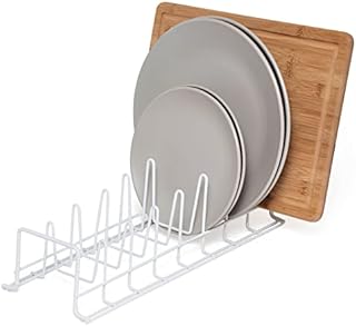 simplywire  Plate / Baking Tray / Pan Lid Rack  Kitchen Cupboard Storage Organiser - White
