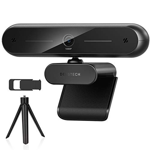Webcam with Microphone for Desktop, DEPSTECH DW10 USB Webcam 1080P, Web Cameras for Computers, Computer Camera with Microphone for PC, Desktop, Laptop, Streaming Webcam with Cover Slide & Tripod