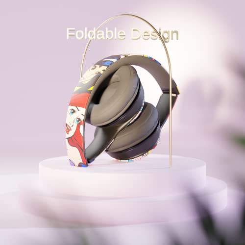 Disney Princess Comic Bluetooth Over-Ear Headphones, Wireless Foldable Headset With Built-In Microphone - Princess Comic & Friends Design, Ideal Gift For Adults And Kids, Comfortable Auriculares #TOP5
