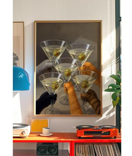 Affiche Black Cat Martini toile murale grand format pour mur vide - 4