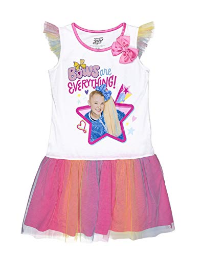 Jojo Siwa Stylized Sleepwear Dorm, Nightgown Bedtime Dress For Girls, 100% Polyester, White, Sizes 7/8 #TOP26