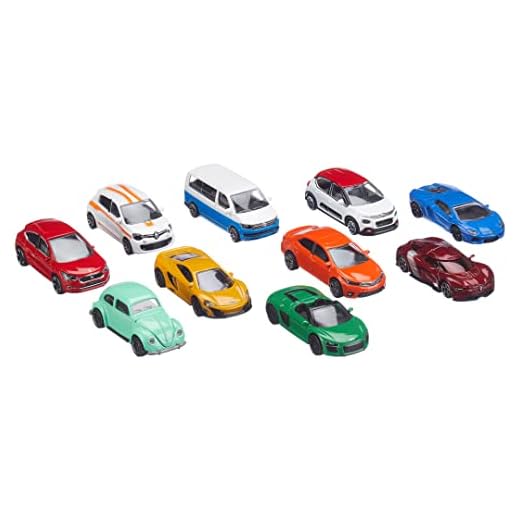 Majorette - rueda con 10 coches de metal de 7.5 cm (escala 1:64), 1158591 (+3 años)