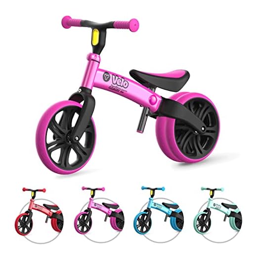 Yvolution Y Velo Junior Toddler Bike | No-Pedal Balance Bike | Ages 18 Months to 4 Years (Pink), Small
