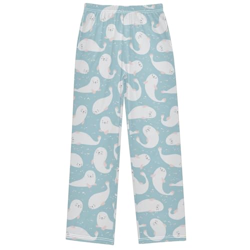Boy's Pants Marine Seal Scandinavian Style Jogger Pants Elastic Waist Long Bottoms Trousers with Pockets 6-14 Years