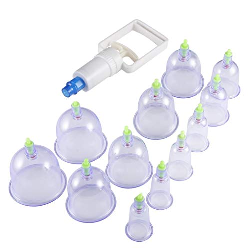 12pcs/Set Chinese Health Care Medical Vacuum Body Cupping Therapy Cups Massage Transparent