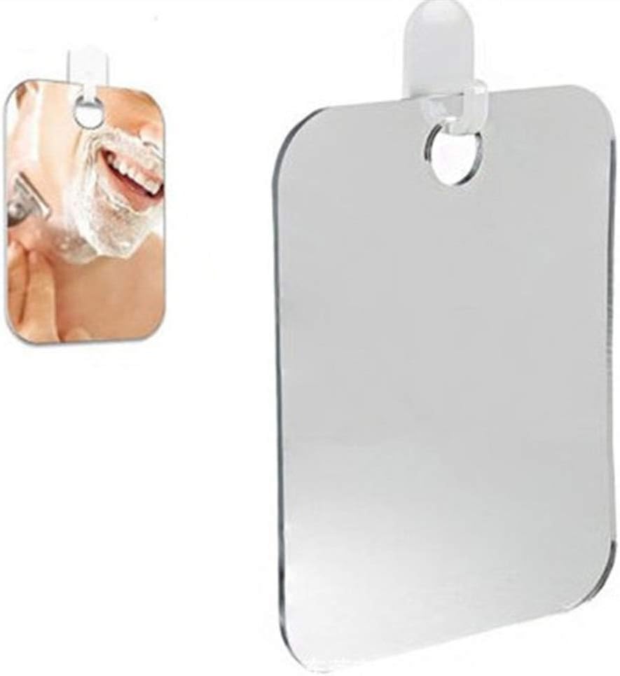 Fogless Shower Mirror for Shaving, Flat Anti-Fog Mirror with Holder for Shower, Mirrors, Shower Accessories, Anti-Fog Shaving Mirror, Mirror