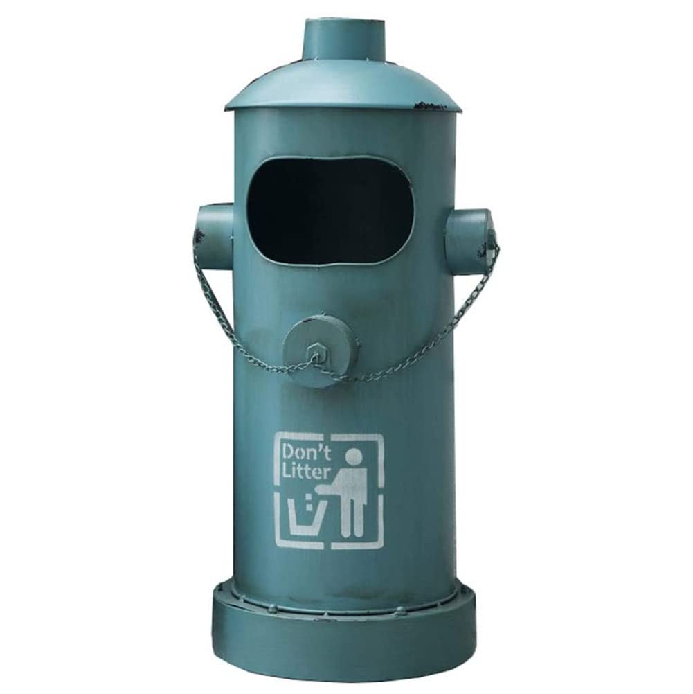 WXYZ Bins Blue Retro Industrial Style Trash Can, Outdoor Patio, Restaurant, Club Litter Box (Size : 35.3x87cm)