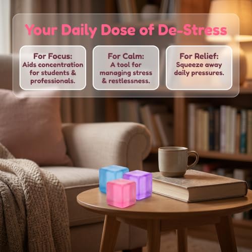 3 Pcs Cube Fidget Toys for Kids Adults, Cute Stress Relief Sensory Toy, Easter Basket Stuffers Birthday Gifts Party Favors Slow Rising Soft Squeeze Decompression Toy for Boys Girls Teens - Image 4