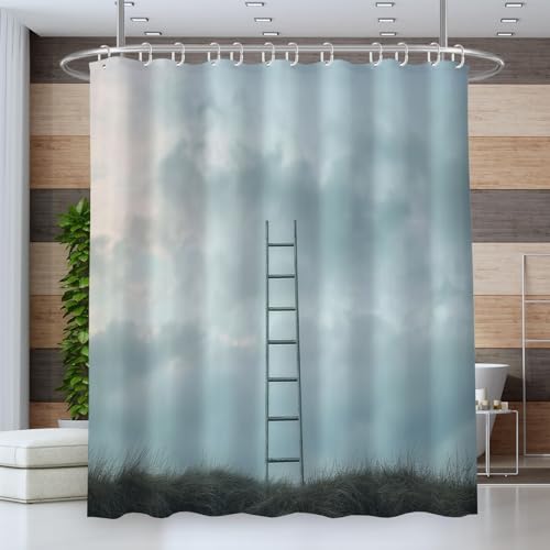 Rideau de douche polyester 240 x 200 cm rideau baignoire lavable avec crochets