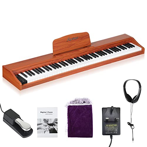 Asmuse Piano numérique 88 touches Marron - Les Beatles, Paul McCartney, John Lennon, RIngo Starr, George Harrison Asmuse Piano numérique 88 touches Marron