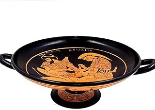 Red figure Pottery, Kylix shows Achilles with Patroclus,21cm diameter