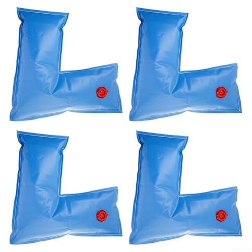 Simplifica el mantenimiento de tu piscina de invierno con 4 bolsas de agua en forma de L (azul)