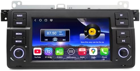 Erisin 8-Core 4GB+64GB Android 14 Car Stereo GPS Sat Nav for BMW Series 3 E46 318 320 MG ZT Rover 75 7 Inch IPS Touch Screen Supports Wireless CarPlay Android Auto DSP DAB+ Bluetooth 5.0 OBD2 4G WiFi
