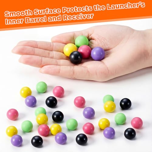 Silipull 68 Cal / 50 Cal Solid Nylon Balls, Reusable 68 Caliber Plastic Ammo Projectiles Hard Paintball for Defense Target Shooting Practice, Self Defense(0.68 Inch,Neon,100 Pcs) - Thumbnail 6