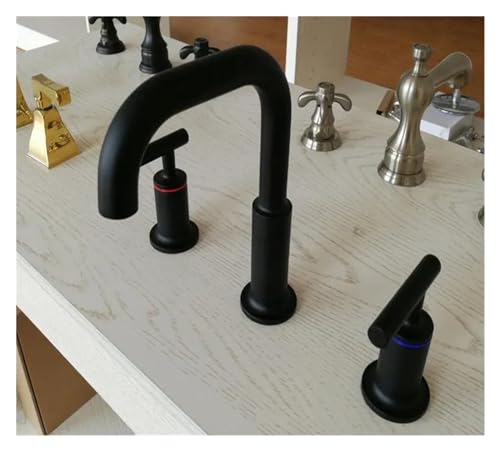 Robinet de lavabo mitigeur chromé 3 pièces en laiton massif à double commande