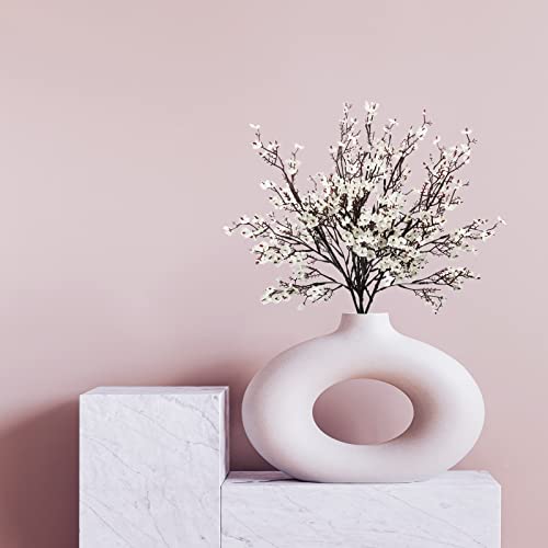 Uieke 6 Pcs Babys Breath Artificial Flowers Fake Silk White Flowers Faux Gypsophila Bouquet Real Touch Floral for Home Wedding Party Centerpieces DIY Décor