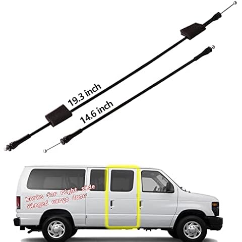Unikpas Side Door latch release cable compatible for Ford E150 E250 E350 E450 E550 van Super duty 1992-2014 Right side hinged cargo door replacement cable 6C2Z15264A00AB (2 pack) Cover