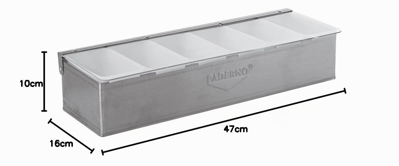 Paderno 41782-06 Porta Spezie 6 Vaschette, Acciaio Inox