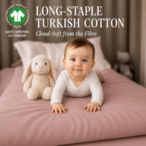 Image of 2 x GOTS 100% Organic Cotton Bedside Bassinet Sheets 33x20 and 35x19 Compatible with Maxi Cosi Iora, Baby Delight, Koola Baby Bond, Harppa Cudly 3 in 1 - Luxury Turkish Cotton - Boy, Girl