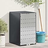 Gecheer Mülltonnenlager mit Gas-Hebedeckel für 240L Tonne Anthrazit, Müllbox Wetterfeste Mülltonnenbox für Campingplätze Bürokomplex Wohnanlagen42018685