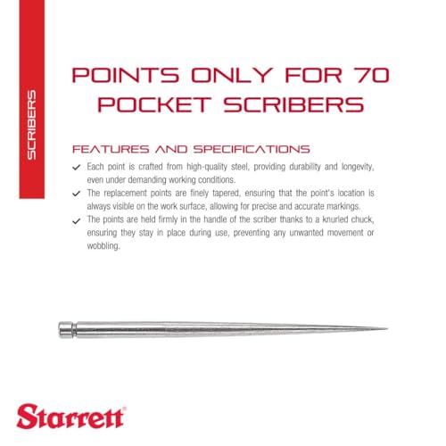 Pointe en acier trempé Starrett PT02355A pour scriber 70A de haute précision - 2