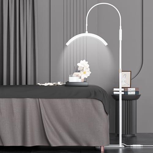 LED Halbmond Lampe, Wimpern Lampe Stehend, Beauty-Licht für Wimpernverlängerungen, 360° drehbarer Lichtkopf, 3 Farbtemperaturen, Halbmond-Ringlampe für Schönheit, Hautpflege, Tattoo, Augenbrauen.