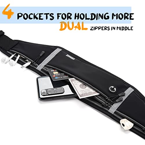 Image of USHAKE Slim Running Belt, Workout Fanny Pack for Men Women,Exercise Waist Pack for Apple iPhone Holder, Runner Belt for Running Walking Cycling Camping Gym