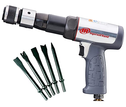 Ingersoll Rand 119Maxk Long Barrel Air Hammer Kit – 5 Pc Chisel Set, Lightweight, Quiet, Compact, Powerful, Gray #TOP9
