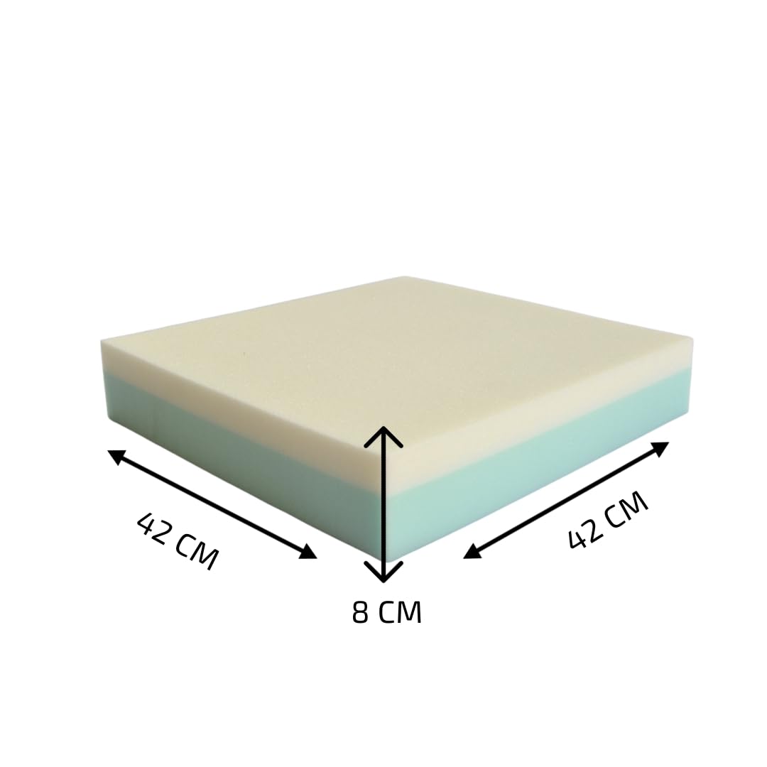 GM Cuscino antidecubito per sedia a rotelle 42x42x8 cm cuscino antidecubito per sedia in Memory foam e poliuretano cuscino carrozzina poltrona per anziani Made in Italy (Nero)