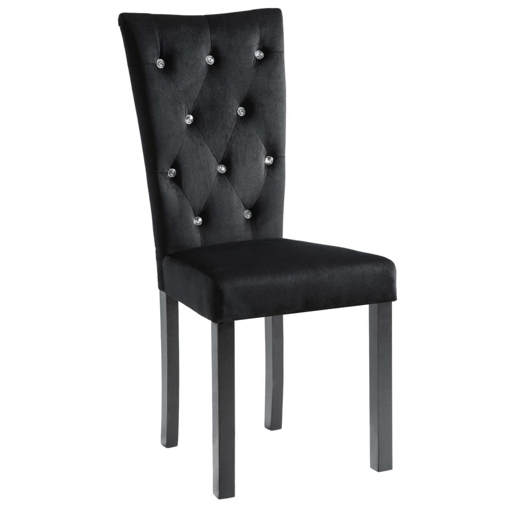 vidaXL 4X Sillas de Comedor de Terciopelo Negro Mobiliario para Casa y Hogar