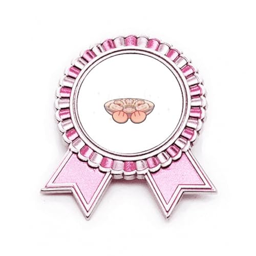 Broche ravioli chinois rose en métal taille M pour look original