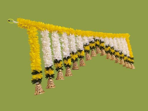 Image of Afarza Toran for Door Entrance Bandarwal Festival Relegious Handmade Home Decoration Hanging (Yellow)