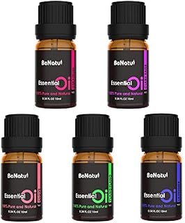 Benatu Essential Oils Set - Lavender, Clary Sage, Ylang Ylang, Geranium, Clove