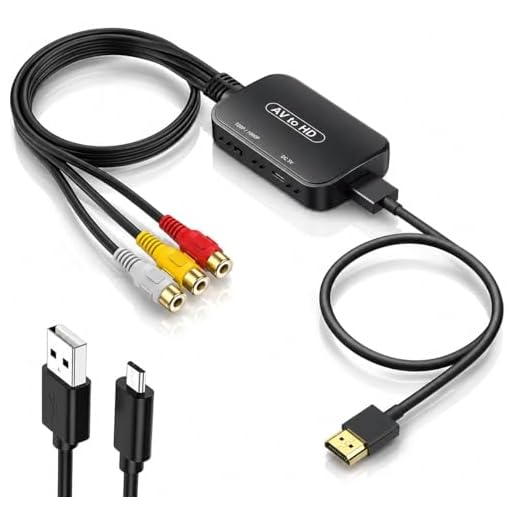 RCA to HDMI Converter,Viagkiki AV to HDMI Adapter,RCA to HDMI Composite Audio Video Converter for PS1, PS2, PS3, STB, Xbox, VHS, VCR,Black-Ray DVD Players(HDMI Cable Included)