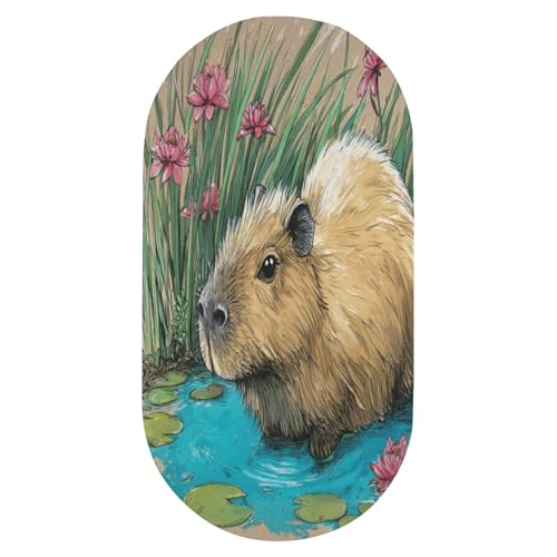 pnyoin Water Capybara Sketch Yoga Mat, Non Slip Exercise & Fitness Mat for All Types of Yoga, Pilates & Floor Exercises