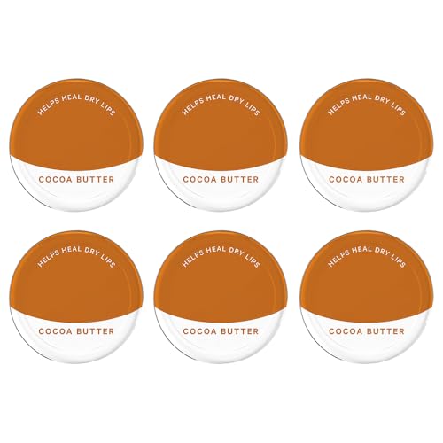 6 Pack Cocoa Butter Lip Balm - Petroleum Jelly 20g Tin In Original, Coco Butter, Alo Vera & Rosy Flavors Ideal for Soothing, Moisturizing, and Protecting Dry or Cracked Lips Sold By Zinnia