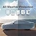 6 Layers Car Cover Waterproof All Weather for Automobiles, Outdoor Full Cover Rain Sun UV Protection with Zipper Cotton, Universal Fit for Sedan (184-193 inch)