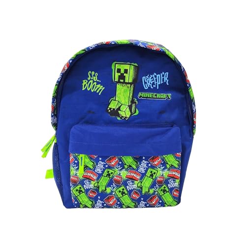 Mochila Escolar Minecraft Boom Creeper - ADAPTABLE A CARRO, ESPALDERA ACOLCHADA - Compartimento portalaptop - 41 X 31 X 13.5 CM