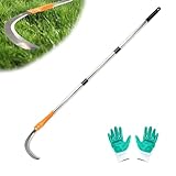 Haipeiyl High-Branch Weeding Sickle, Stainless Steel Long-Handled Lightweight Sickle, Sharp Straight Blade Surface Sickle, Extended Upright Scythe, for Garden Yard and Small Branch high Above Pruning