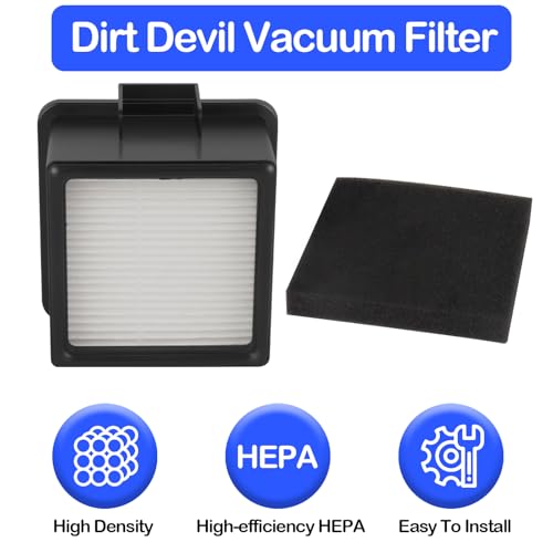 Image of Hepa Filter & Foam Filter Replacement for Dirt Devil F43 2PY1105000 1PY1106000, Compatible with Easy Lite Cyclonic Quick Vac UD20005 and Extreme Cyclonic Quick Vac UD20010 Upright Vacuum Cleaner