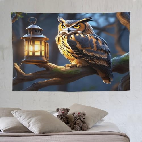 Tapisserie hibou 150x230cm pour la décoration murale du salon