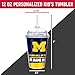 Rico Industries NCAA Michigan Wolverines HOF 12oz Personalized Team Color Youth Plastic Tumbler