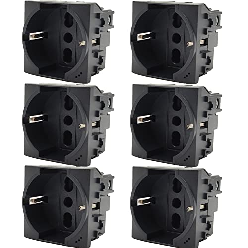 Set 6 Pezzi Presa Schuko 2P+T 16A Compatibile con