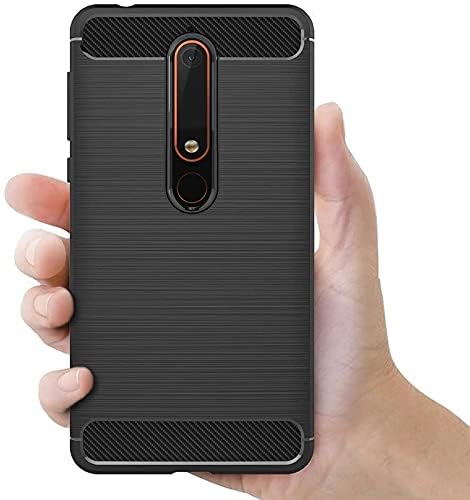 Image of Hybrid Carbon Fiber Back Case for Nokia 6.1 / Nokia 6 2018 (Black)