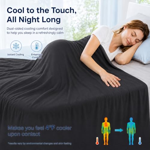 Cozorbt Double-Sided Cooling Comforter Queen Size, Ice Silk Summer Blanket, Smooth No-Stripes, No-Seam, Edge-Free Design, Breathable Lightweight Bed Cover for Hot Sleepers, All-Season Black 90x90 - image 5