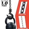 YAYODS Chain Hoist 1 Ton 2200 lb Capacity 10 ft Manual Chain Hoist with G80 Load Chain, Chain Fall Hoist for Warehouse Building Automotive Machinery, Red
